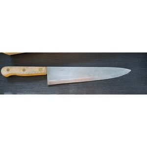 Old Homestead Lifetime Cutlery Chef Knife Stainless Japan Wood Handle 10in Blade